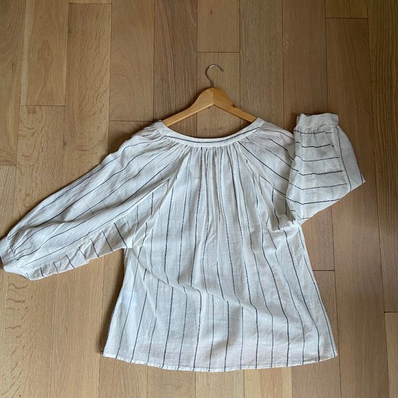Joie, Ivory long sleeve striped tassel top - Picture 3 of 3